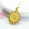 Colgante de Ámbar Natural Guan Yu Collar de Girasol de Ámbar Dorado Fábrica de Joyería Venta al por Mayor Dropshipping S3122702