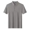 Camiseta sencilla de verano para hombre, nueva, combinable con todo, elástica, top para hombre, comercio exterior transfronterizo, seda de hielo fina, polo de manga corta