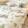 Colcha de Algodón Tejida de Dibujos Animados Fresca de Verano Colcha de Aire Acondicionado Colcha Doble Núcleo de Colcha Dormitorio de Estudiante Colcha Delgada Funda de Colcha de Verano Lavable
