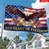 Bandeira Americana Transfronteiriça Série Águia do 250º Aniversário Festival do Dia da Independência Americana Tecido de Fundo para Decoração Externa