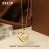 Accesorios de Colgante de Collar de Amor en Forma de Corazón de Acero de Titanio para Mujer, Apilable, Estilo de Alta Gama Otoño e Invierno, Cadena para Clavícula de Acero Inoxidable Incrustada con Circonita