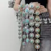 Joyería Transfronteriza Europea y Americana Ins Moda Turquesa Incrustada Cadena de Cintura Estilo Étnico Retro Antiguo Popular Venta Caliente Cinturón Joyería de Cintura
