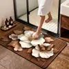 Tapete de Absorção de Água de Lama Diatomácea com Estampa de Borboleta e Flor Transfronteiriço Tapete de Chão de Secagem Rápida para Banheiro Vaso Sanitário Tapete para Pés de Porta de Entrada