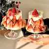 Temporada Romántica de Fresas Otoño e Invierno Copa Alta de Vino Tinto Decoración de Pastel Navidad Crema Fruta Taza de Brandy de Fresa Postre
