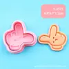 Série de Expressões Faciais Polegar para Cima Tchau Biscoitos Desenho Animado 3D DIY Argila Impressão de Simulação Moldes para Biscoitos