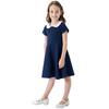 Explosiones de Comercio Exterior Clásico Primavera y Verano Nuevo Vestido para Niñas Estilo Universitario Niños Primavera y Otoño Color de Contraste Manga Corta Falda