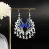 Pendientes de Pavo Real para Minorías Étnicas, Regalos Retro de Plata Miao Estilo Étnico, Accesorios de Pendientes Vintage de Imitación Plata