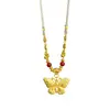 Colgante de Mariposa de Tendencia Nacional Antigua Chapado en Oro DIY Mariposa de la Fortuna Collar en Capas Cadena Versátil de Suéter de Moda