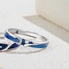 Anillo original de plata esterlina 925 amantes a través del mar para hombres y mujeres, goteo de pegamento, anillo de viento ins, amor a distancia, joyería de mano al por mayor
