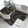 Juego de tres piezas para baño y WC Amazon transfronterizo, alfombrilla absorbente para suelo de baño, alfombrilla decorativa para WC de mármol de franela
