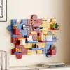Estante de Almacenamiento Creativo con Tablero de Clavijas Rompecabezas DIY Montado en Pared Sin Taladro Escritorio Infantil Mesa de Estudio Tablero de Almacenamiento para Pared