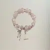 Novo Bracelete Flor Explosiva Borboleta Estilo Chinês para Mulheres, Doce e Fresco Bracelete de Contas de Vidro Estilo Floresta, Melhor Amigo de Estudante Presente de Aniversário