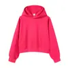 Sudadera con capucha corta para mujer de estilo europeo y americano, 350g, otoño, corte holgado, adelgazante, chaqueta con capucha con texto estampado