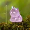 Nuevo producto transfronterizo: Figura de rana de resina colorida que brilla en la oscuridad para micro-paisajismo, material de musgo para paisajismo, decoración DIY