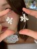 Pendientes elegantes de alta gama con diseño de flor de iris estilo palacio vintage, con gancho para la oreja, a la moda, combinables con todo, para mujer, recién llegados.