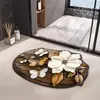 Alfombrilla de baño transfronteriza temu, alfombrilla de suelo de barro de diatomeas absorbente, secado rápido, antideslizante, felpudo, felpudo de flor americana