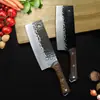 [Fabricante] cuchillo de cocina de acero inoxidable alas de pollo mango de madera patrón de martillo forjado cuchillo de cocina doméstico cuchillo especial para mujer cuchillo para rebanar
