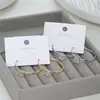 Nuevos Pendientes Grandes Exagerados Chapados en Cobre Oro Real Incrustados con Circonita Plata de Ley S925 Aguja Personalidad Temperamento Hebilla de Oreja Exagerada Accesorios para Pendientes