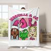 Manta Popular de Cuatro Estaciones Transfronteriza de Comercio Exterior Verde Navideño Peluda Grinch Manta de Franela Manta para Siesta con Aire Acondicionado