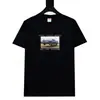 Camiseta de Manga Corta de Algodón Estilo Pareja Moda Callejera Americana Marca Graffiti Divertido Letras Clásicas Estampadas Versión Alta Transfronteriza