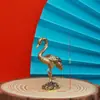Latão Dan Grou Retro Grou Enfeites Decorações de Mesa Escritório Artesanato Criativo Animal de Estimação de Chá Pequenos Enfeites