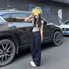 Jeans Rectos Azul Oscuro para Mujer Tendencia Verano 2025 Nuevos Pantalones de Cintura Alta Sueltos Adelgazantes Pierna Estrecha Ancha