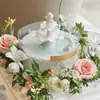 Ángel de la Fuente de los Deseos Decoración de Pastel de Cumpleaños Adornos Columna Romana Retro Ángel Pequeño Fuente Molde de Silicona