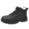Zapatos de Algodón para Hombre Invierno Más Terciopelo Engrosados Casual de Negocios Zapatos de Papá Superficie de Cuero Cómodos para Personas de Mediana Edad y Mayores Cálidos Zapatos de Algodón y Cuero Venta al por Mayor