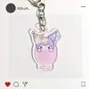 Chaveiro Sanrio Sorvete Pingente Explosivo de Acrílico Desenho Animado Fofo Pingente para Estojo de Canetas Chaveiro de Estudante