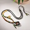 Cordão Thangka Estilo Chinês Tara Verde Zakiram Couro Bovino Limpar Feminino Xizang Corda de Pingente Corda de Colar Wenwan Joia