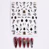 Nuevas pegatinas de uñas transfronterizas con diseño de murciélago, calavera y calabaza de Halloween, pegatinas láser para uñas al por mayor.