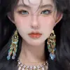 Pendientes de Cristal Exagerados Retro, Elegantes, Pendientes Largos de Estilo Étnico, Pendientes de Estilo Resort Costero, Pendientes de Diseño de Nicho