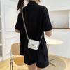 Bolso Cuadrado Pequeño con Cadena de Color Sólido y Patrón de Diamantes Nuevo de Moda Verano 2022 Bolso de Hombro Simple y Elegante Bolso Cruzado para Mujer Versátil