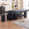 Cama de champú con circulación de agua para terapia capilar de moda con tratamiento de vapor para salones de peluquería, salones de belleza y masaje de reclinación total y tratamientos de agua de estilo tailandés