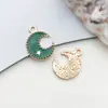 1 Accesorio de Joyería DIY Verde Aleación Esmalte Flor de Cerezo Colgante Llavero Pendientes Accesorios para el Cabello Encanto para Teléfono Venta al por Mayor