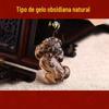Atacado pingente de obsidiana natural valente masculino obsidiana gelo pequeno cotovelo valente colar masculino e feminino suéter corrente