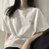 Camiseta de Manga Corta de Seda de Leche para Hombres y Mujeres, Nueva de Verano 2026, Top Holgado de Nicho para Estudiantes con Estampado Versátil