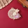 Dinastía Song Brocado Palacio Lunar Conejo de Jade Colgante Accesorios DIY Estilo Antiguo Hanfu Qipao Broche Retro Base para Colgante Venta al por Mayor