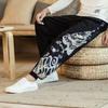 Pantalones Casuales de Algodón y Lino para Hombre Estilo Chino Verano 2024 Pantalones de Hombre Parche de Patrón de Dragón Holgados de Pierna Recta Pierna Estrecha Pantalones Deportivos Modernos