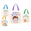 Bolsas de lona hechas a medida para cumpleaños infantiles, perfectas para empaquetar regalos navideños para niños de preescolar, ofreciendo un toque sofisticado y elegante