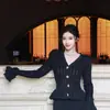 Vestido de Punto Elegante de Estilo Primaveral 2026P para Mujer, Cuello en V, Volantes, Manga Larga, Corte Sirena, Ajustado