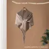 Suave y Pegajoso 100% Cachemira Otoño/Invierno Nuevo Estilo para Mujer Chal Triangular con Borde de Flecos Color Sólido Cálido Protección para el Cuello Bufanda de Punto