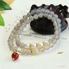 Pulsera de Cuarzo Ahumado Natural Aiyu de Dos Capas con Perla de Agua Dulce y Ágata para Mujer Venta al por Mayor Dropshipping S4100611