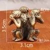 Adornos de Tres Monos de Latón Macizo Metal Mono No Ve, No Habla, No Escucha Animal Mascota de Té Decoración para el Hogar y la Oficina