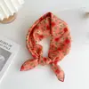 Pañuelo pequeño cuadrado de algodón y lino 55 cm Japonés y coreano artístico combinable para todo temporada de primavera y otoño pañuelo decorativo elegante algodón puro moda cinta para el pelo