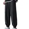 Calça Jogger de Seda Gelo Transfronteiriça para Homens, Marca Tendência de Verão Solta Esportiva Cropped, Calça Longa Casual Masculina Fina de Secagem Rápida