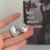 Agulha de prata Geométrica Amor Borboleta Brincos prata Série Metal Estilo Frio Elegante Elegante Ear Studs Moda High-end Ear Acessórios para Mulheres