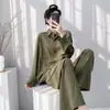 Muzhen Silk 26º Aniversário Novo Estilo Minimalista Conjunto de Pijama de Algodão e Seda Camisa de Manga Longa Feminina Roupa de Casa Fina Respirável de Alta Qualidade