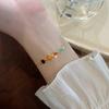 Pulsera de Acero de Titanio con Sonrisa de Colores para Mujer, Lujo Ligero, Diseño de Nicho, Dorada de 18K, Delicada, Cuerda Fina para Mano de Novia, No se Desvanece