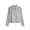 Camisa EVERTRUE de color liso para mujer, primavera 2024, nueva camisa de algodón de manga larga con botones laterales, estilo coreano, 61417